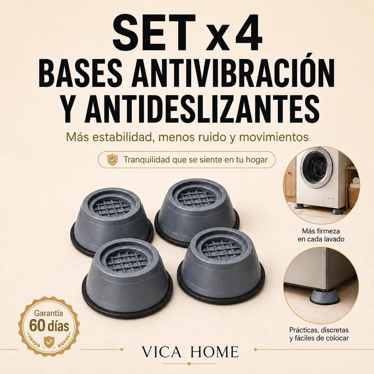 SET X4 Bases Antivibración y Antideslizantes