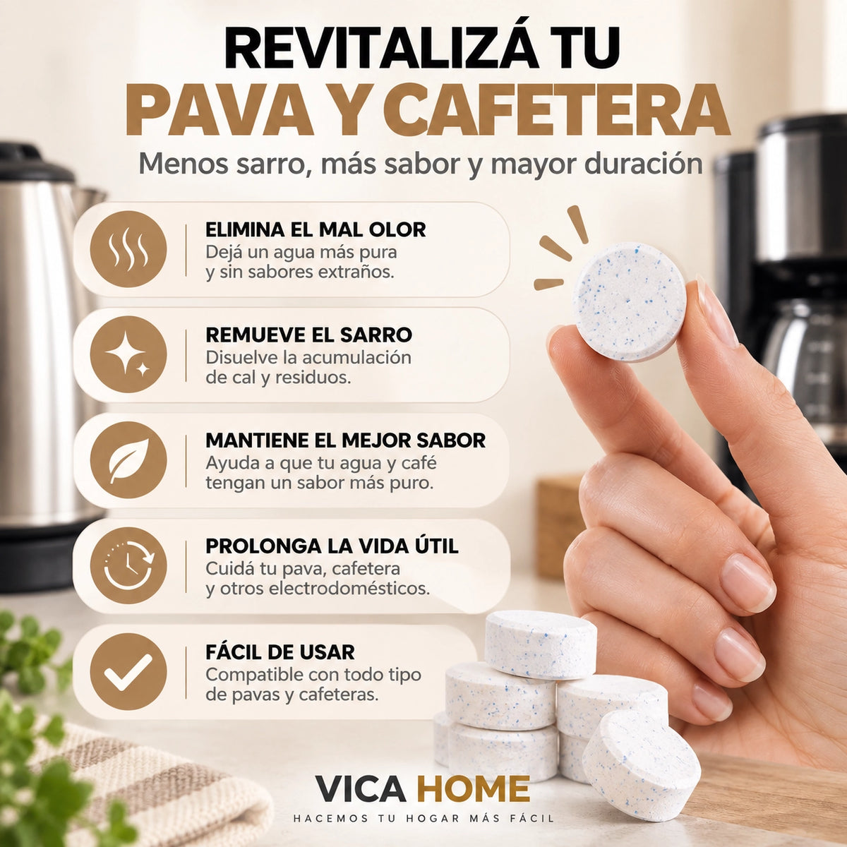 Pastillas Antisarro para Pava y Cafetera