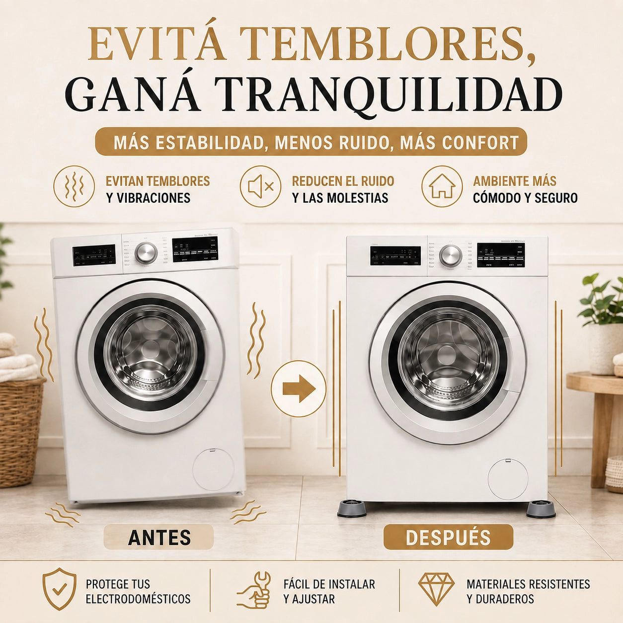 SET X4 Bases Antivibración y Antideslizantes