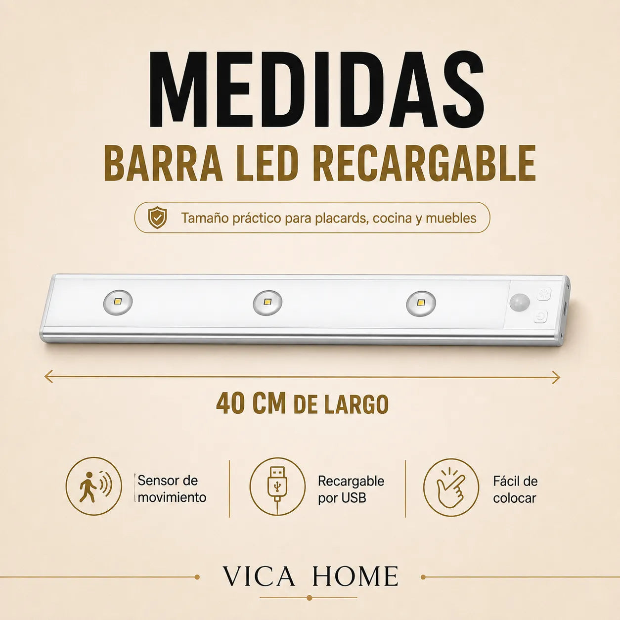 Barra Led 40 CM - Iluminá tu hogar en 5 minutos